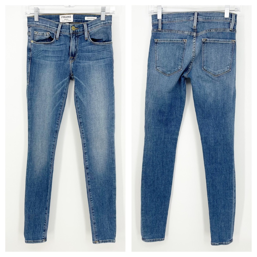 Frame Le Skinny De Jean Womens Size 24 Medium Wash Blue Forest Meadow